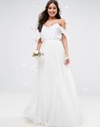 Asos Wedding Embellished Maxi Tulle Skirt - White