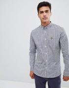 Lyle & Scott Slim Fit Buttondown Gingham Check Shirt With Stretch In Navy - Navy