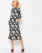 First And I Filura Long Floral Shirt Dress - Multi