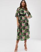 Closet Full Midi Lace Dress - Black