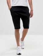 New Look Jersey Paneled Shorts In Black - Black