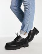 London Rebel X Cleated Sole Chunky Shoes In Black