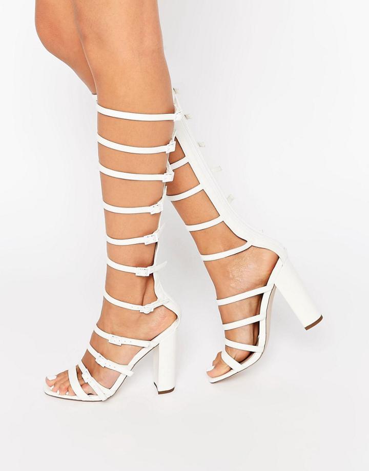 Asos Hotfoot Heeled Sandals - White