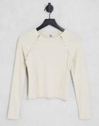 Jdy Top With Button Detail In White