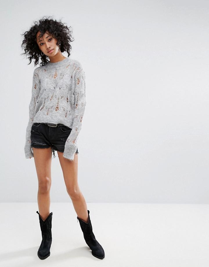 Allsaints Serene Denim Short - Black