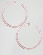 Limited Edition Plastic Glitter 80mm Hoop Earrings - Pink
