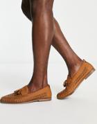 Schuh Radley Tassel Woven Loafers In Tan-brown