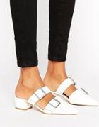 Asos Siesta Pointed Mule Flats - White