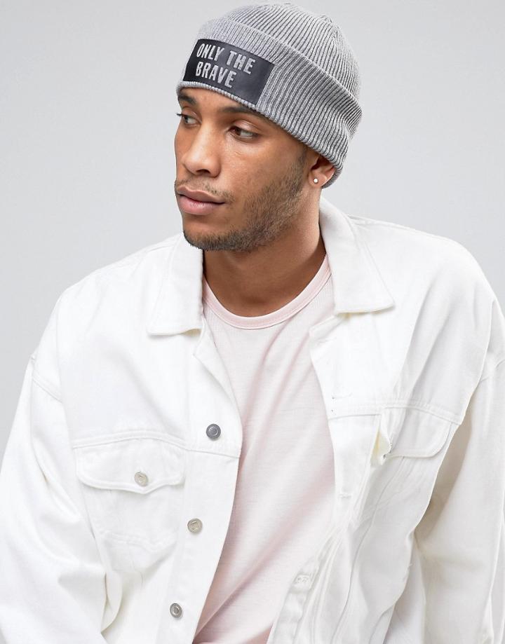 Diesel K-stan Beanie In Gray - Gray