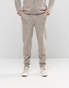 Asos Knitted Joggers In Teddy Yarn - Beige