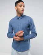 Casual Friday Linen Mix Shirt With Pocket - Blue