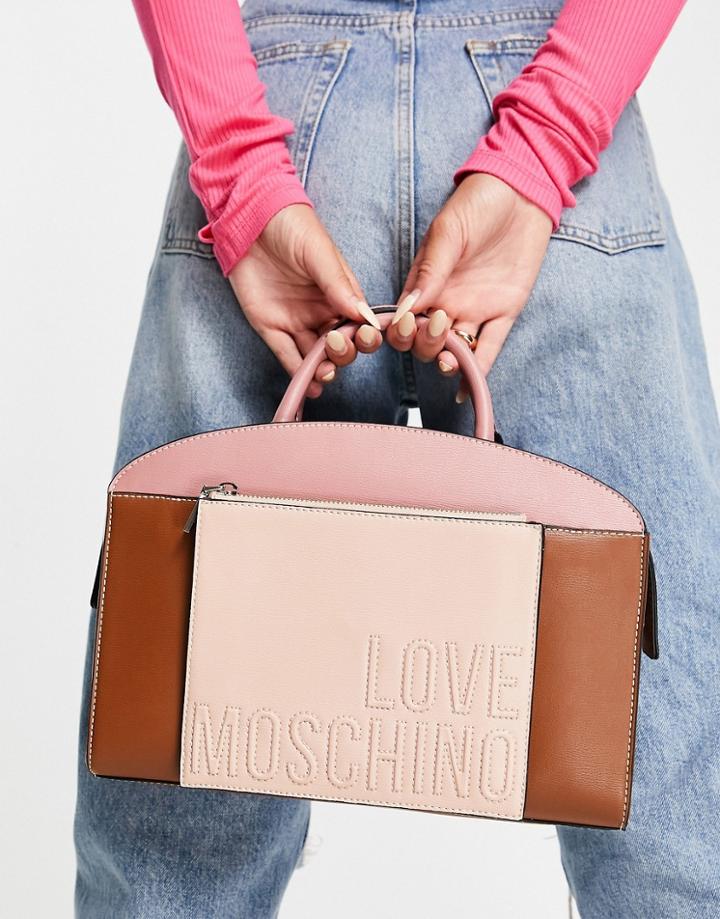 Love Moschino Top Handle Tote Bag In Pink