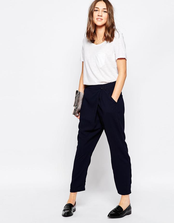 Greylin Era Wrap Front Pants In Midnight - Midnight