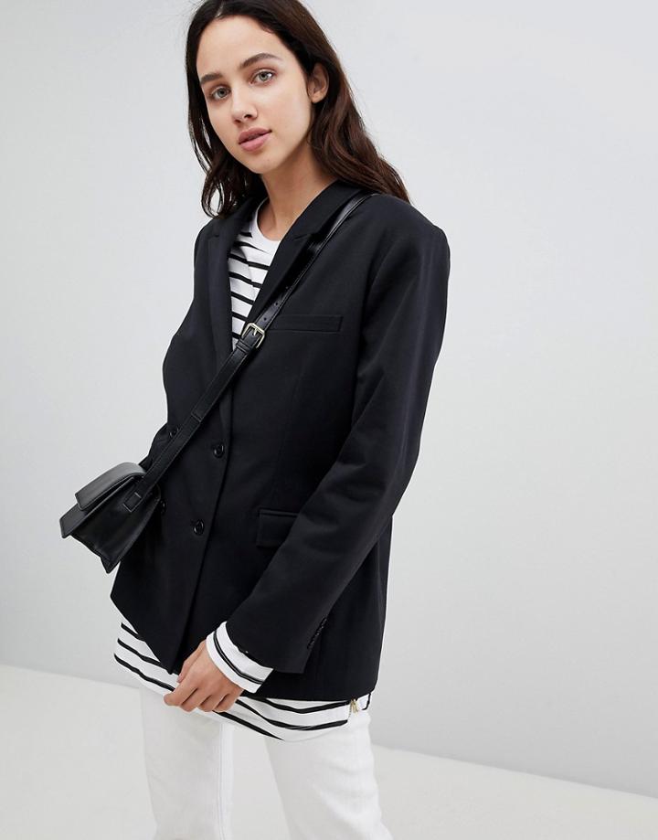 Mads Norgaard Double Breasted Blazer - Black