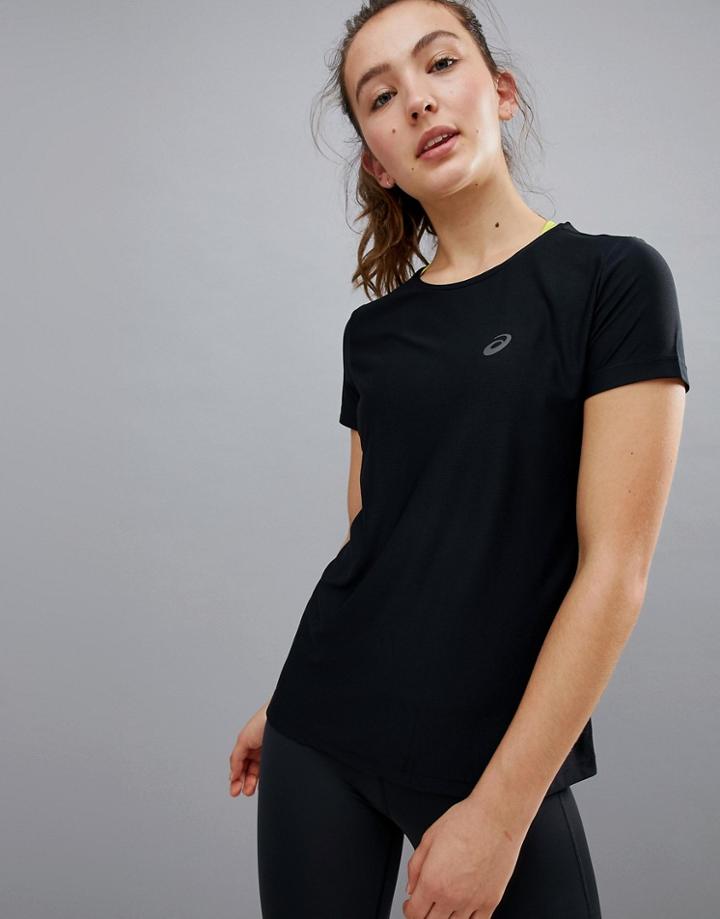 Asics Running Short Sleeve Tee In Black - Black