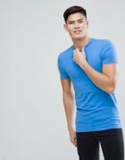 Asos Muscle Fit T-shirt With Crew Neck In Blue - Blue