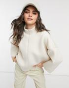 Vero Moda Sweater With Half Zip In Cream-white