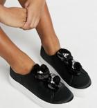 Simply Be Wide Fit Flower Sneakers In Black