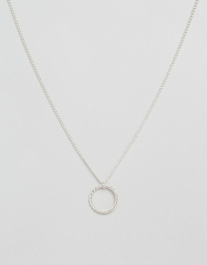 Made Twisted Ring Pendant Necklace - Silver