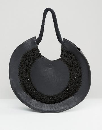 Gracie Roberts Saddle Bag With Embossing - Black