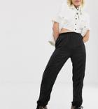 Reclaimed Vintage Inspired Ruched Leg Jogger In Satin-black