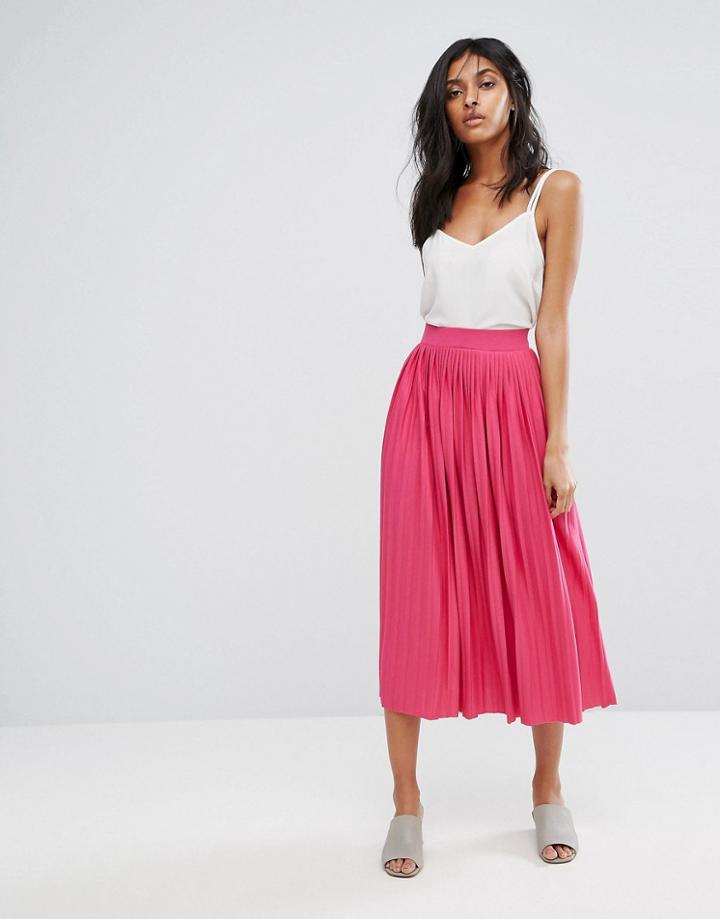 Vero Moda Pleated Midi Skirt - Purple