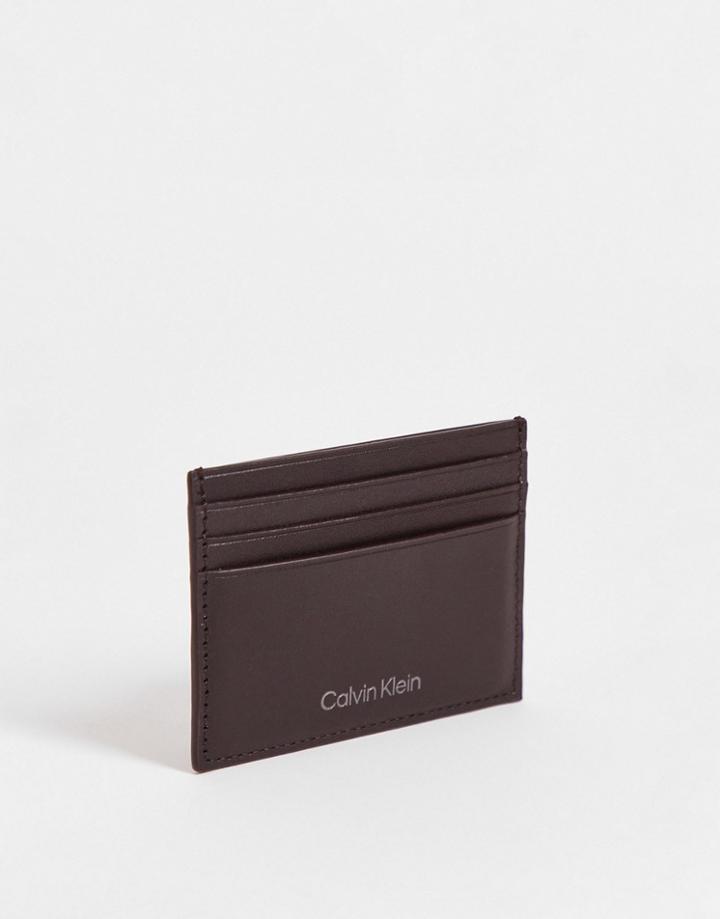 Calvin Klein Classic Cardholder In Brown