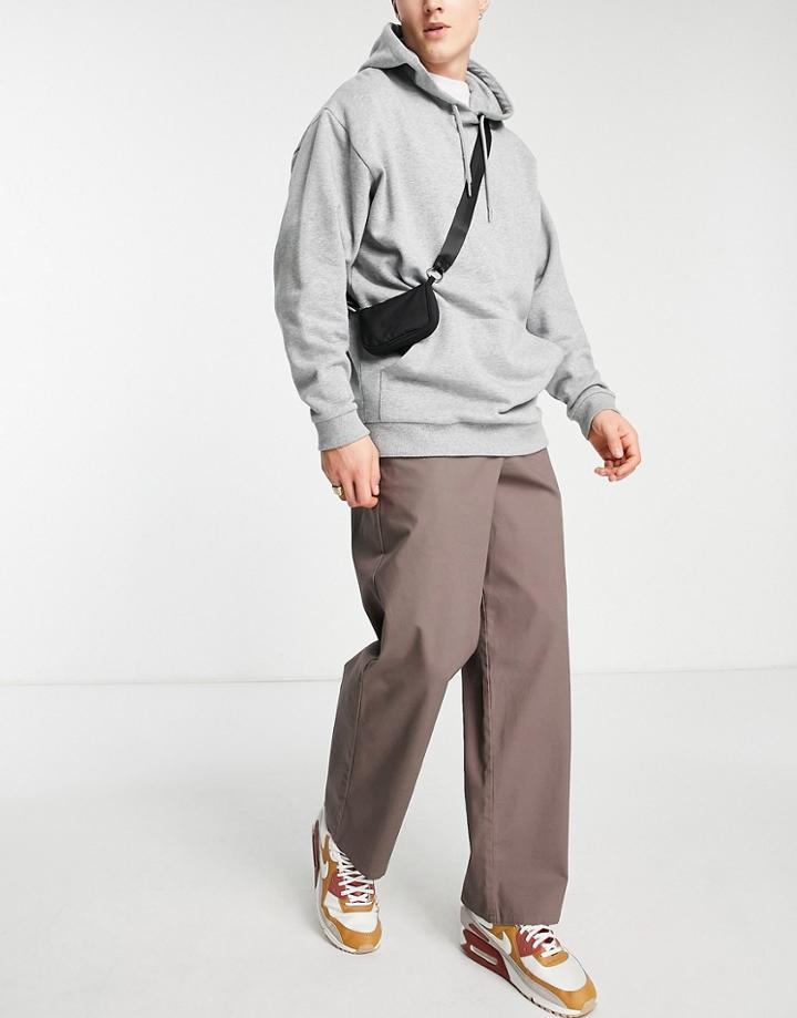 Asos Design Wide Fit Chinos In Brown