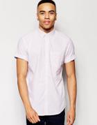 New Look Striped Shirt With Linen Mix In Red In Regular Fit - Red