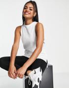 Asos 4505 Icon Tank Top With Drop Arm Hole In Cotton - White