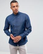 Solid Denim Shirt In Regular Fit - Blue