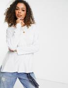 Cotton: On Relaxed Long Sleeve T-shirt In Blue-blues