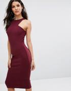 Club L Racer Front Midi Dress In Crepe - Purple