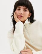 Weekday Maja Fleece Sweatshirt In Cream - Cream