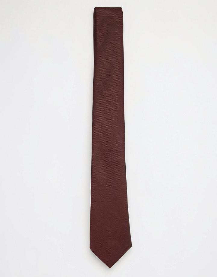 Asos Tie In Burgundy - Red