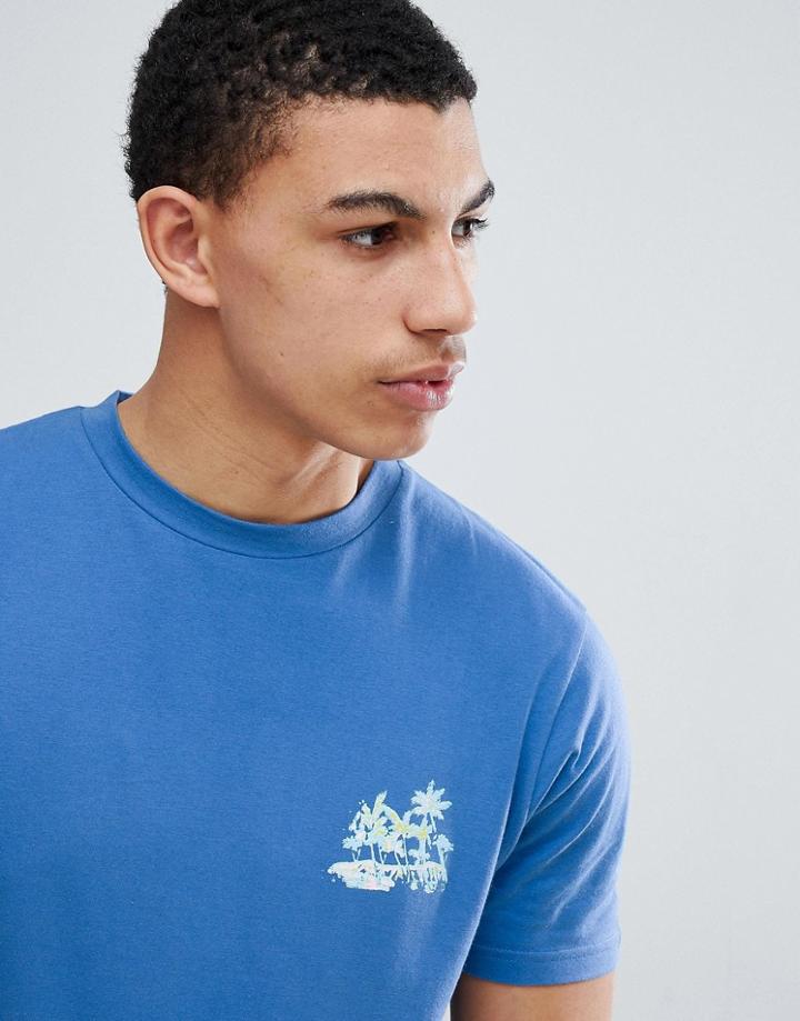 D-struct Back Print Palm T-shirt - Blue