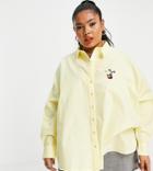 Native Youth Plus Someones Boyfriends Shirt In Lemon Drop With Panda Embroidery-yellow