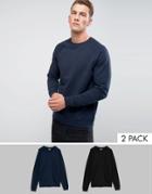 Asos Sweatshirt 2 Pack Black/navy Save - Multi