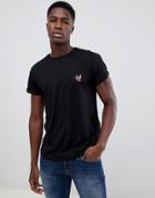 New Look Oversized T-shirt With Swallow Embroidery In Black - Black