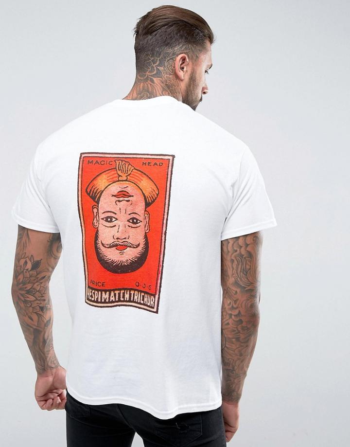 Black Pheonix Back Print T-shirt - White