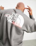 The North Face Coordinates Back Print Sweatshirt In Gray-grey
