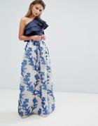 True Violet Burnout Floral Maxi Skirt - Multi