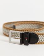 Tommy Hilfiger Elastic Woven Belt In Stone-neutral