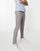 Asos Design Super Skinny Pants With Panel Details-gray