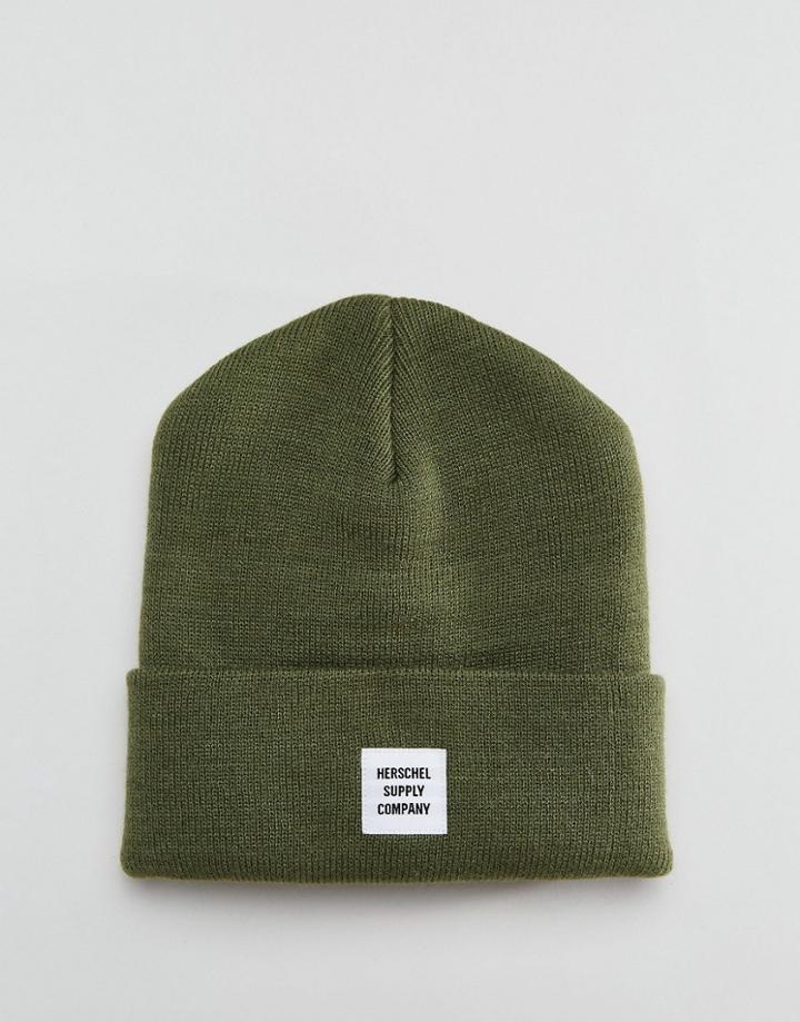 Herschel Supply Co Abbott Beanie In Khaki - Green