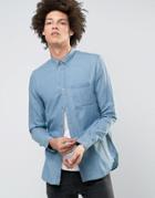 Selected Homme Denim Shirt In Slim Fit - Blue