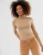 Stradivarius Basic Turtleneck In Beige