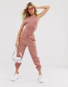 Asos Design Two-piece Oversized Jogger - Pink