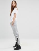 G-star Slouchy Skinny Sweatpant With Logo Zip Detail - Gray