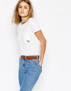 Daisy Street T-shirt With Unicorn Embroidery - White